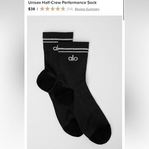 ALO Yoga Women’s Black Crew Socks with White Stripes